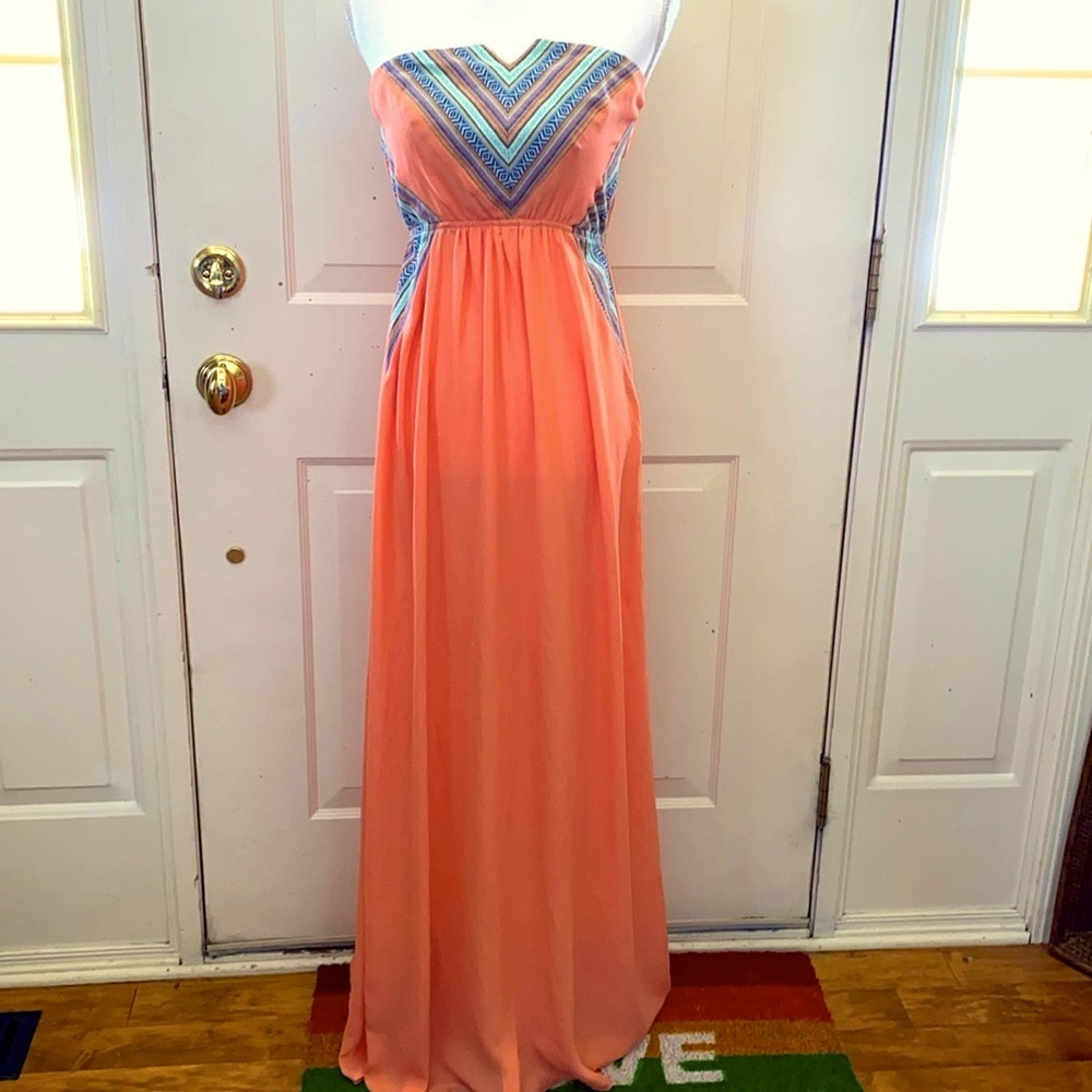 Windsor Strapless Sundress Peach M